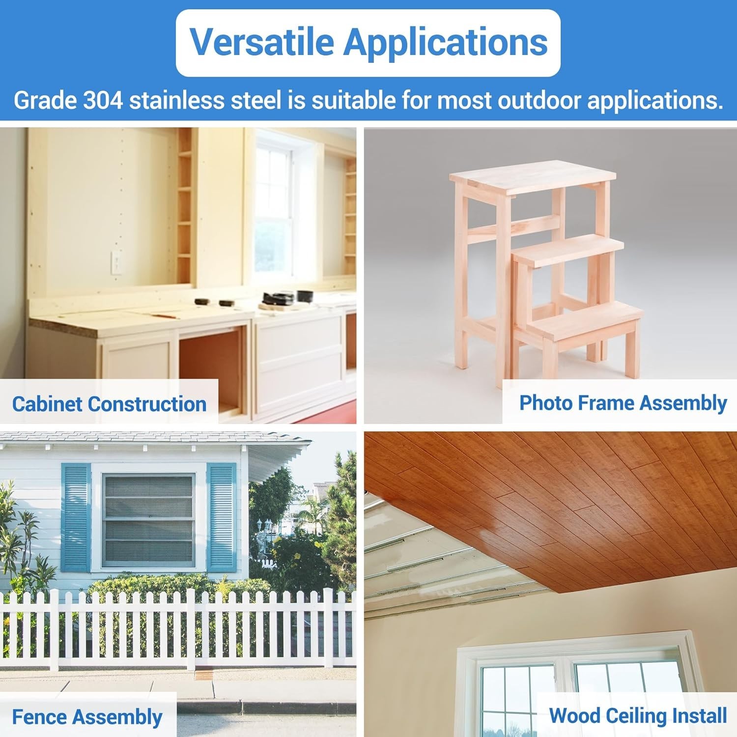 2,000 Counts 18 Gauge 304 Stainless Steel Brad Nails 1-1/2 Inch Length