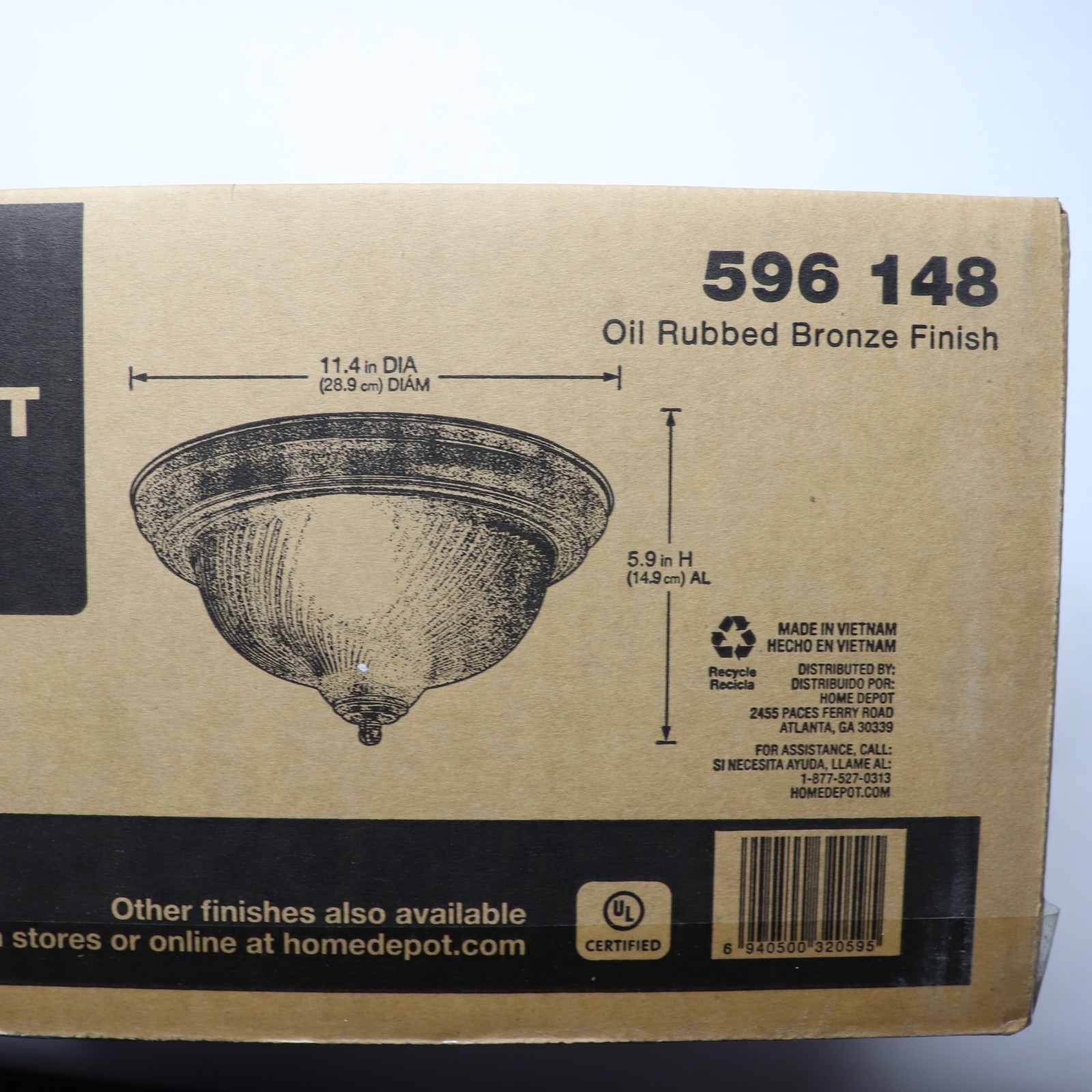  2-Light Flush Mount Oil Rubbed Bronze 11" FZP8012A/ORB