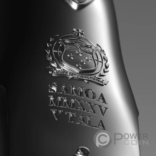 FLINTLOCK PISTOL George Washington 3D 2 Oz Moneda Plata 5$ Samoa 2025 - Imagen 6 de 9