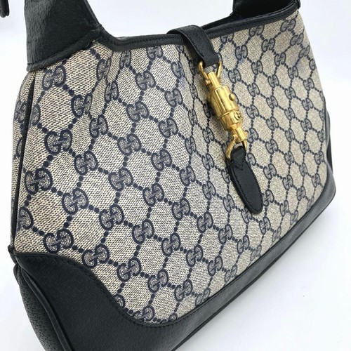 GUCCI Handbag New Jackie GG Supreme Navy Shoulder Bag