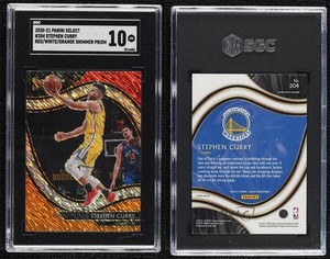 2020-21 Select Courtside Red White Orange Shimmer Prizm Stephen Curry SGC 10 GEM
