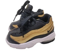 Nike Air Max 95 Toddler 6C Black Metallic Gold Shoes GREAT Preowned