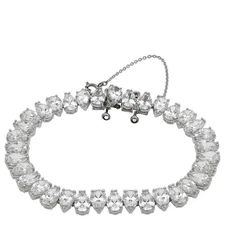 Swarovski Millenia White Rhodium Plated Pear Cut Millenia Bracelet