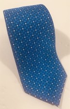 BROOKS BROTHERS LIGHT BLUE GEOMETRIC TIE, Made in USA, 61" Long, Italian Fabric