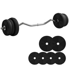25kg Langhantel Gewichte Set Home Gym bis 80kg mit 4ft Curlstange rutschfester Griff