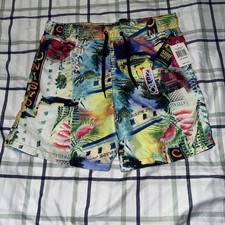 Surf Society Swimwear Mens Swimming Shorts Trunks Beach Swim Flamingo Size Mediu