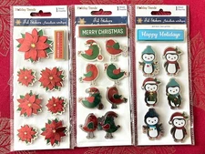 YOU CHOOSE - CHRISTMAS FOIL 3D STICKERS LITTLE BIRDIE - RARE