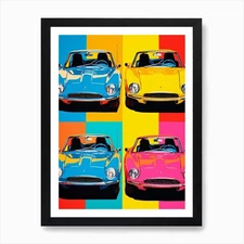Classic Car Pop Art 6 Art Print Framed Wall Art Poster Canvas Print Picture