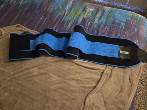 Infinity Hoop Sweat Belt Exercise Waist Trainer Blue Size 2X - 3X