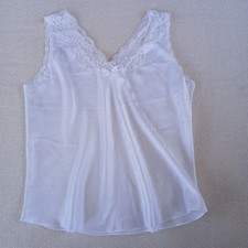 christian dior vintage y2k 90s lace trim satin top medium white bridal ballet