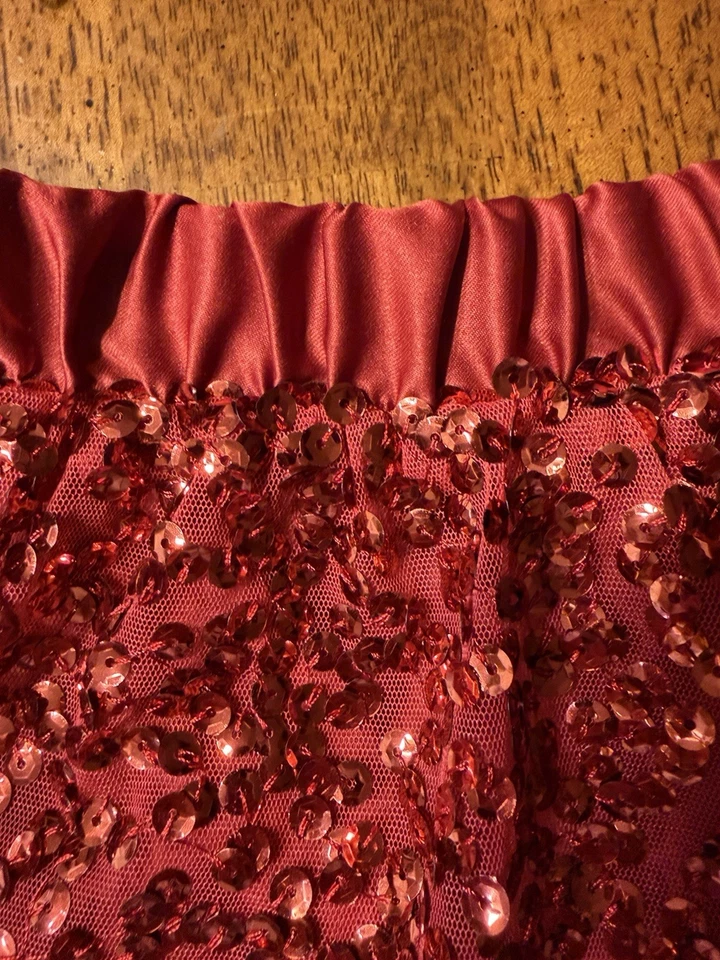 Cherokee Niñas XL - 14/16 Navidad Rojo ☼ Lentejuelas Cintura Elástica Forrada Falda Foto 4 de 4