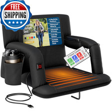 Alpcour Heated Reclining Stadium Seat For Bleachers Wide Bleacher Chair Back
