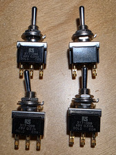 4 off RS Toggle Switch Panel Mount On/Off/On 48V 0.5A    (317-099)