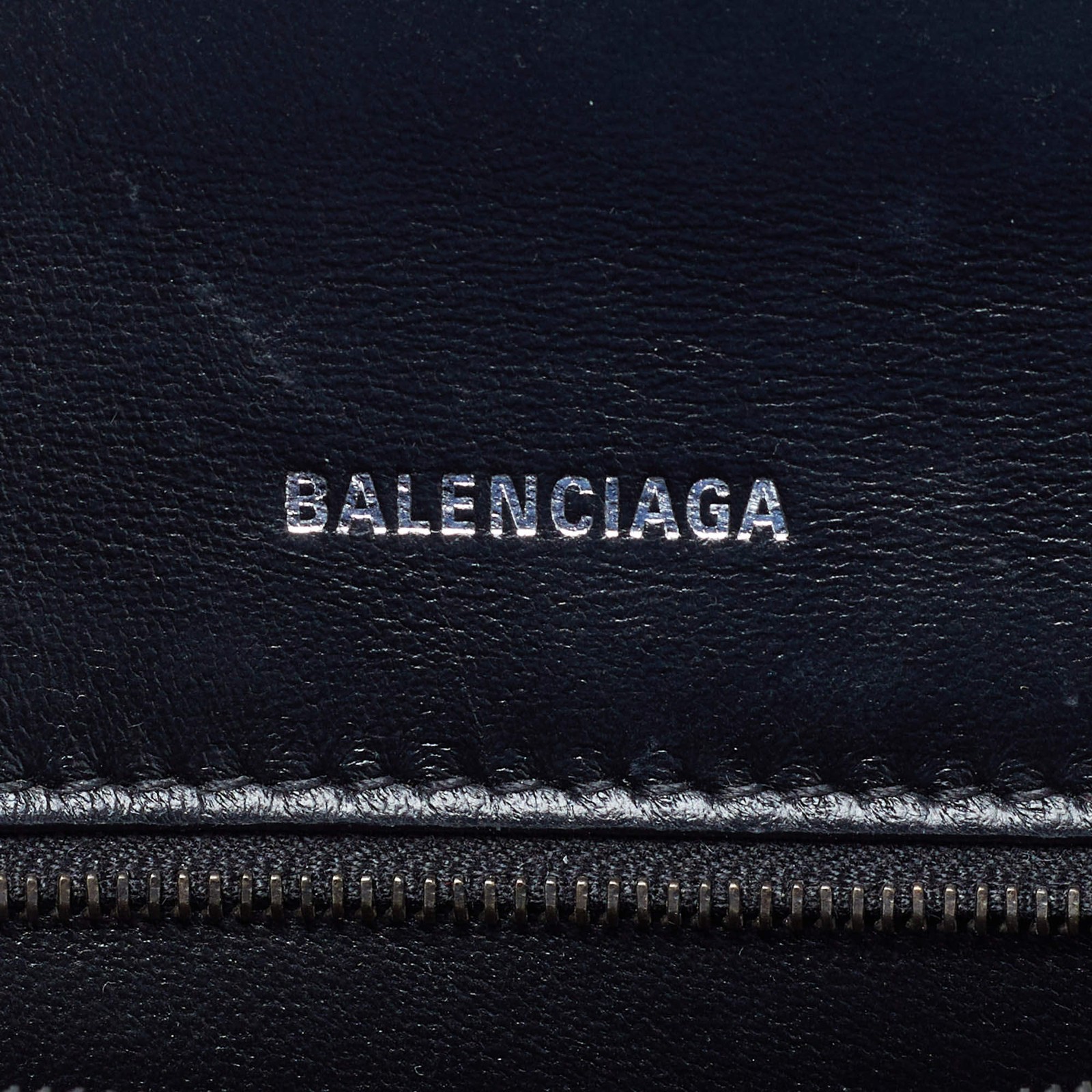 Balenciaga Hourglass Small Black Croc Embossed Leather Top Handle Bag thumbnail 8