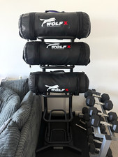WolfX Black Hex Dumbbell 5 kg with Storage Rack for Weight Lifting Training