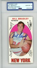1969 Topps BILL BRADLEY Signed RC PSA/DNA 10 Auto HOF Knicks Rookie KOOL