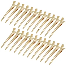 24 Packs Duck Bill Clips,  3.35 Inches Rustproof Metal Alligator Curl Clips with