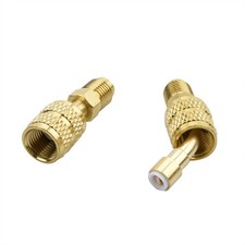 Mini Split Adapter 5/16 to 1/4 SAE Flare R410A Brass for HVAC Manifold Gauge