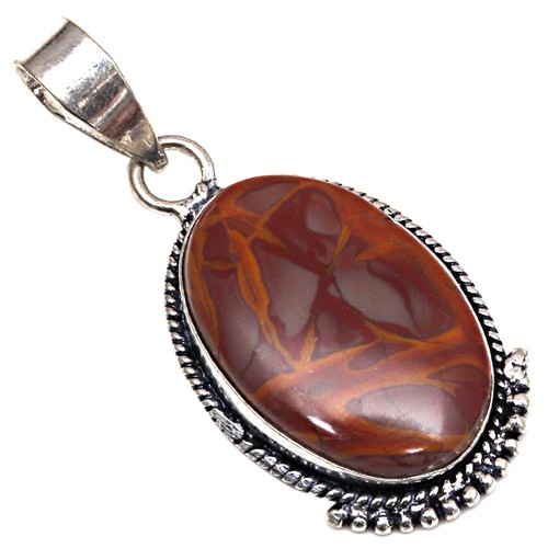 Pendant Designer Jasper Gemstone Gift For Her Silver Jewelry 1.75" - Picture 2 of 7