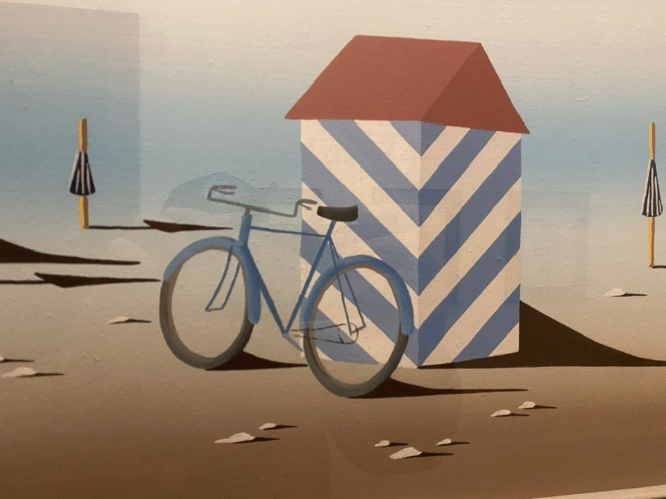 Oil painting on canvas 30x60 cm signed painting + frame