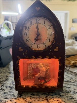Haddon The Mother Model #226 Lighted Plug-In Quartz Analog Arch Desk Clock Brown