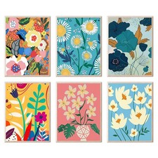 6 Pack Paint by Number for Adults-Paint by Numbers Kit for Adults Flowers, Fl...