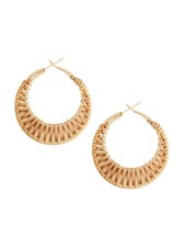Boho Handwoven Rattan Hoop Earrings, Bohemian Summer Beach Statement Jewelry Gif