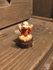  Porcelain Hinged Monkey Trinket Box