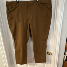Old Navy Women s Pixie Ankle Pants Brown Solid Flat Front Pockets Zip