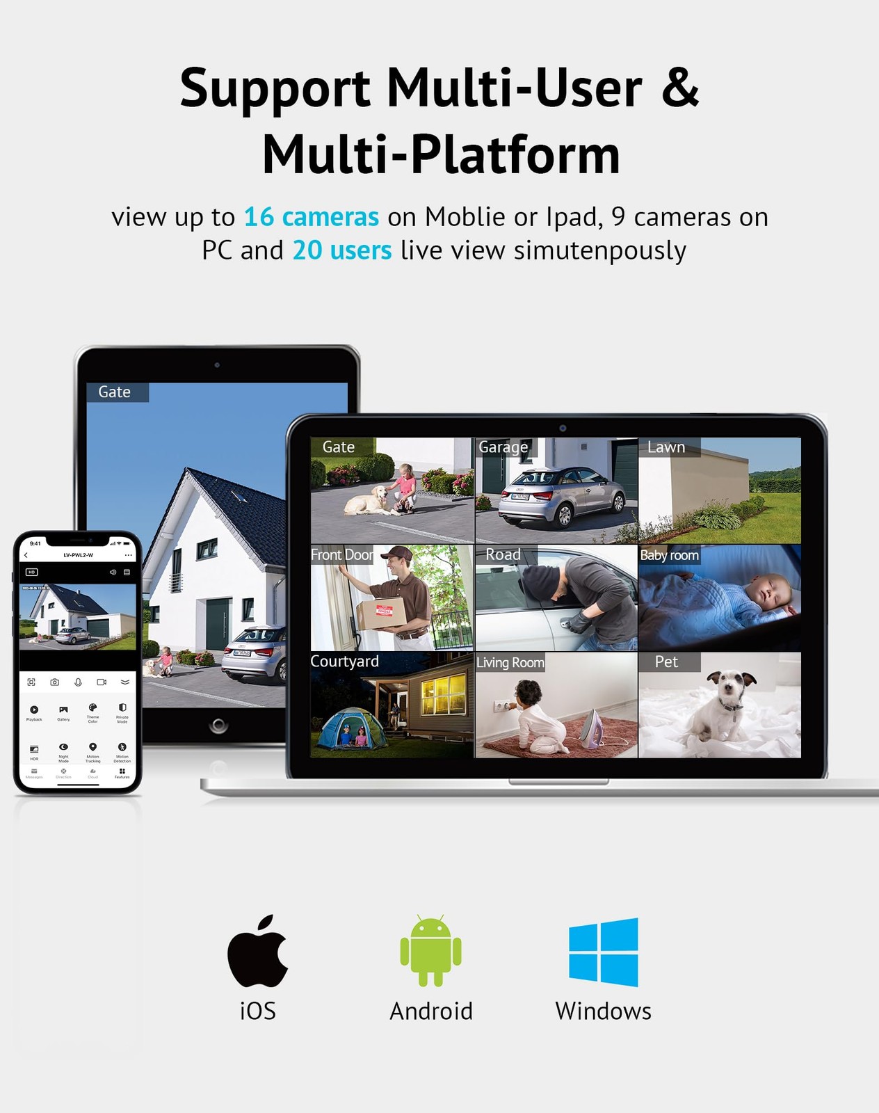 4MP HD Light Bulb Security Camera with Color Night Vision and Two Way Talk