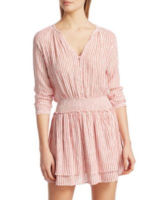 Rails Jasmine Belmont Stripe Linen Dress Womens XS Boho Preppy Nautical Resort
