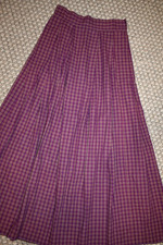 Prairie Pioneer Frontier Victorian 19th Century Long Skirt Eggplant Plaid 28W
