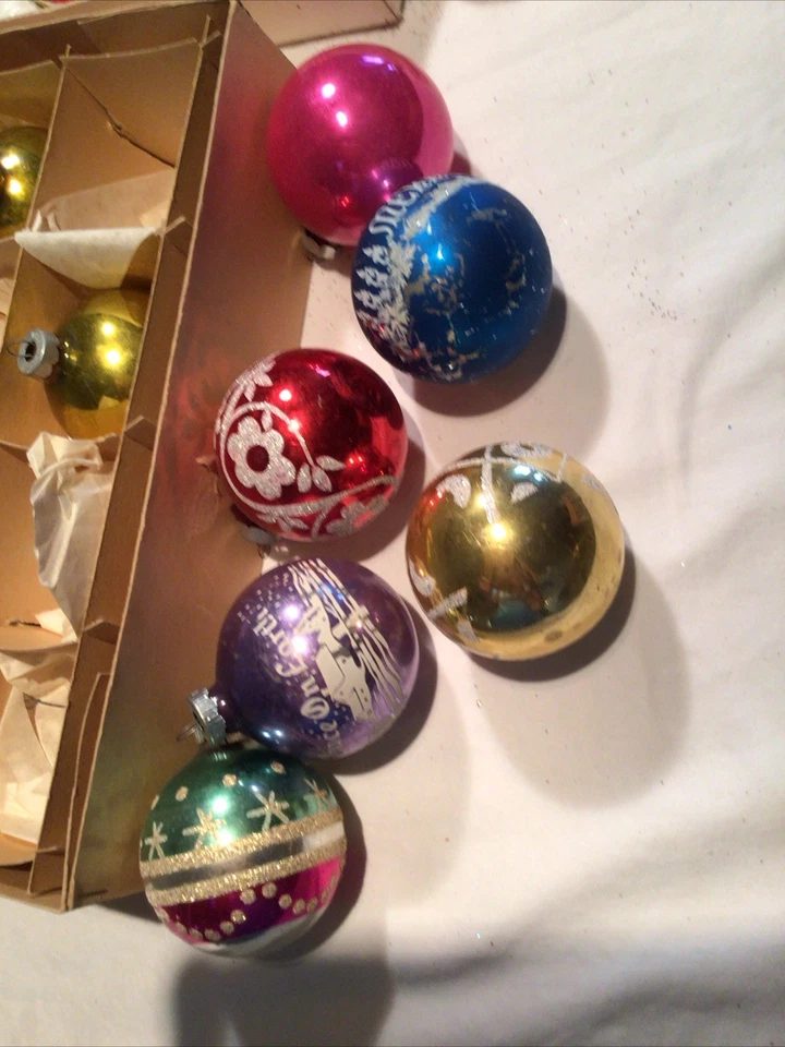 VTG SHINY BRITE CHRISTMAS ORNAMENT , TEARDROP, GLITTER, PEACE ON EARTH Big Lot  - Image 4 of 4