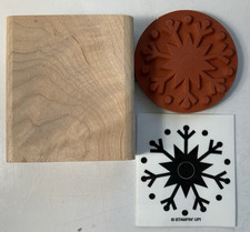3/4in SNOWFLAKE Stampin Up Wood Rubber Single Stamp UNMOUNTED Card Craft Supply