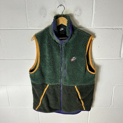 Nike Weste Herren Medium Grün Heritage Sherpa Hochflor Fleeceweste Swoosh Jacke