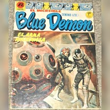 1 SCARE VHTF Blue Demon 121 MX 1971 Space Luchador Luchador De Colección Héroe México