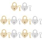  10 Sets kleines Schloss mit Tasten Strass und herzförmige Vorhängeschloss