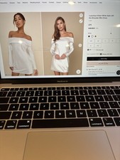 Lulus Luxurious Vision White Satin Off The Shoulder Mini Dress Size XS