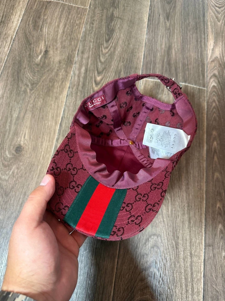 Gucci Cap GG Canvas Baseball Hat Rosso Ancora Red Size M - Image 4 of 4