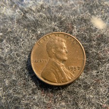 1957 D Lincoln Wheat Cent Avers Error Penny - B et E Errors, pièce d'erreur rare