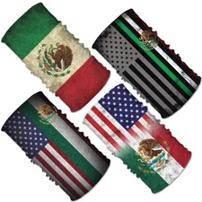 4Pcs Men&Women USA Mexico Flag Magic Headwear Neck Gaiter Tube Scarf Headband...