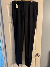 Austin Reed Pants Mens Size 36 Unhemmed Black 100 Wool Dress Trousers New NWT