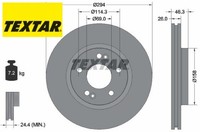 2X Bremsscheibe Textar 92136403 2 Bremsscheiben Vorderachse Vorne FüR Hyundai