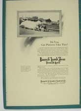 Print Ad Bausch & Lomb Zeiss Tessar Lens Vintage Camera Racing 1910s Photo