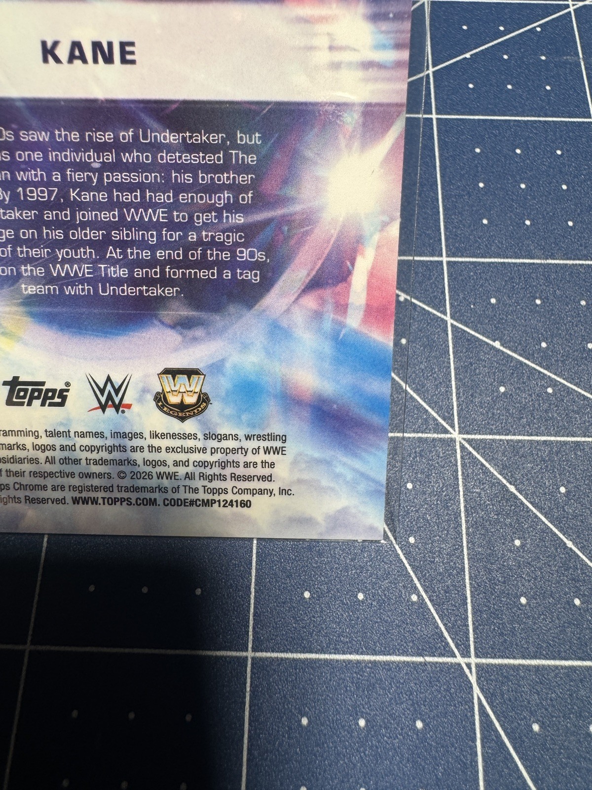2026 Topps Chrome WWE Eras of Excellence Kane ERA-8 Superfractor 1/1 view 9