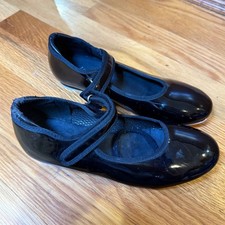 Freestyle by Danskin Black Patent Mary Jane Tap Shoes Girls Size 1 FK1651