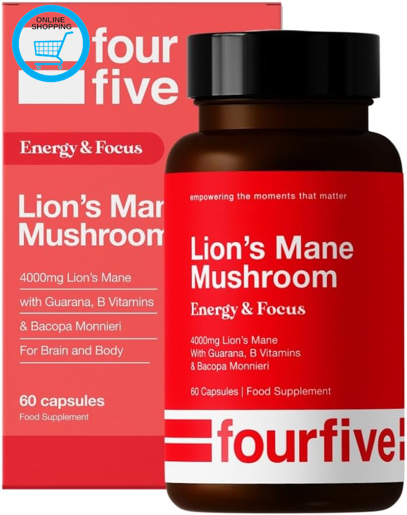 Lions Mane Mushroom Supplement (4000Mg) Energy & Focus Blend, Support Brain Func