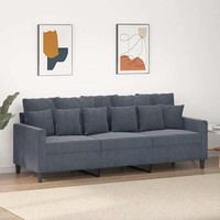 3-Sitzer-Sofa Dunkelgrau 180 Cm Samt