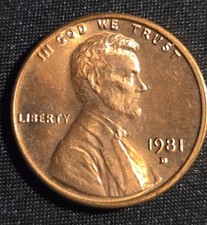 1981-D Lincoln Memorial Small Cent Copper  Denver Business Strike