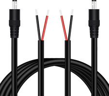 5.5Mm X 2.5Mm DC Power Pigtail Cable, 2-Pack 6FT 16AWG DC Barrel Male Plug Jack